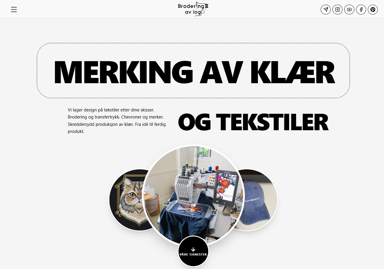 Скриншот сайту Brodering av logo